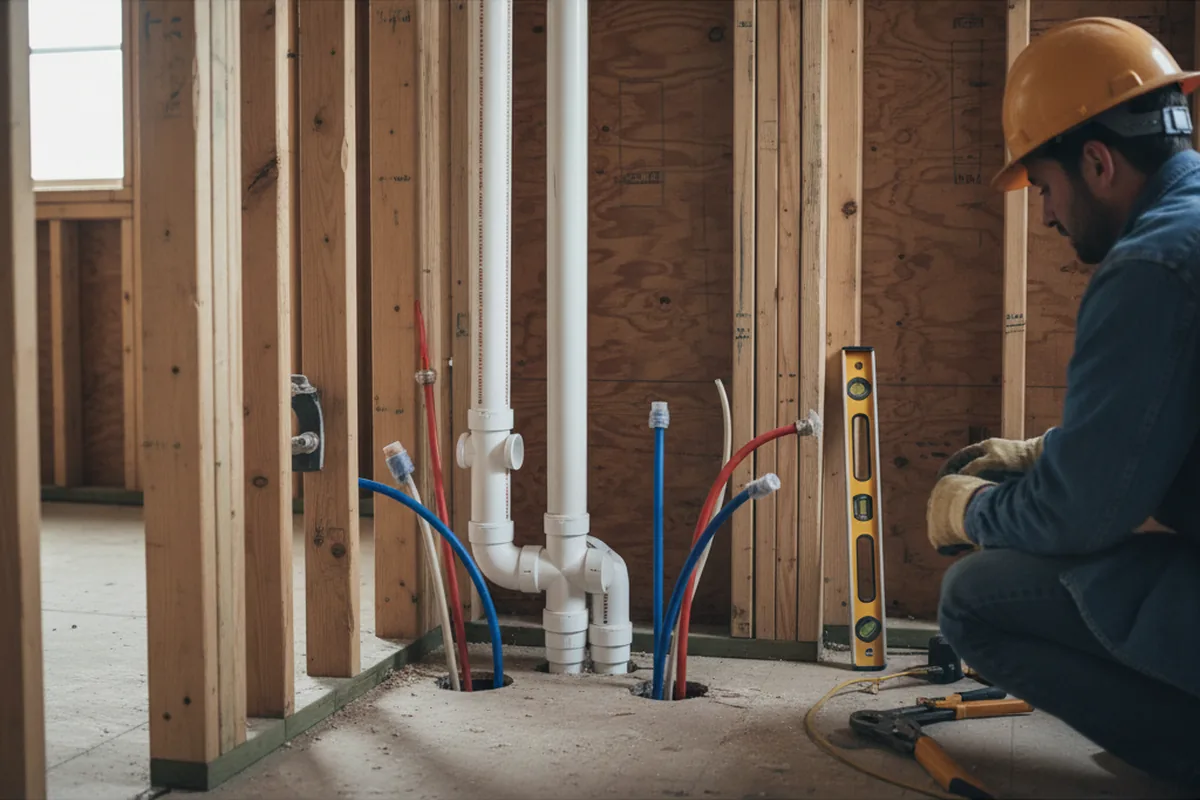Drain and supply rough-in during Toilet Repair and Installation in Altoona